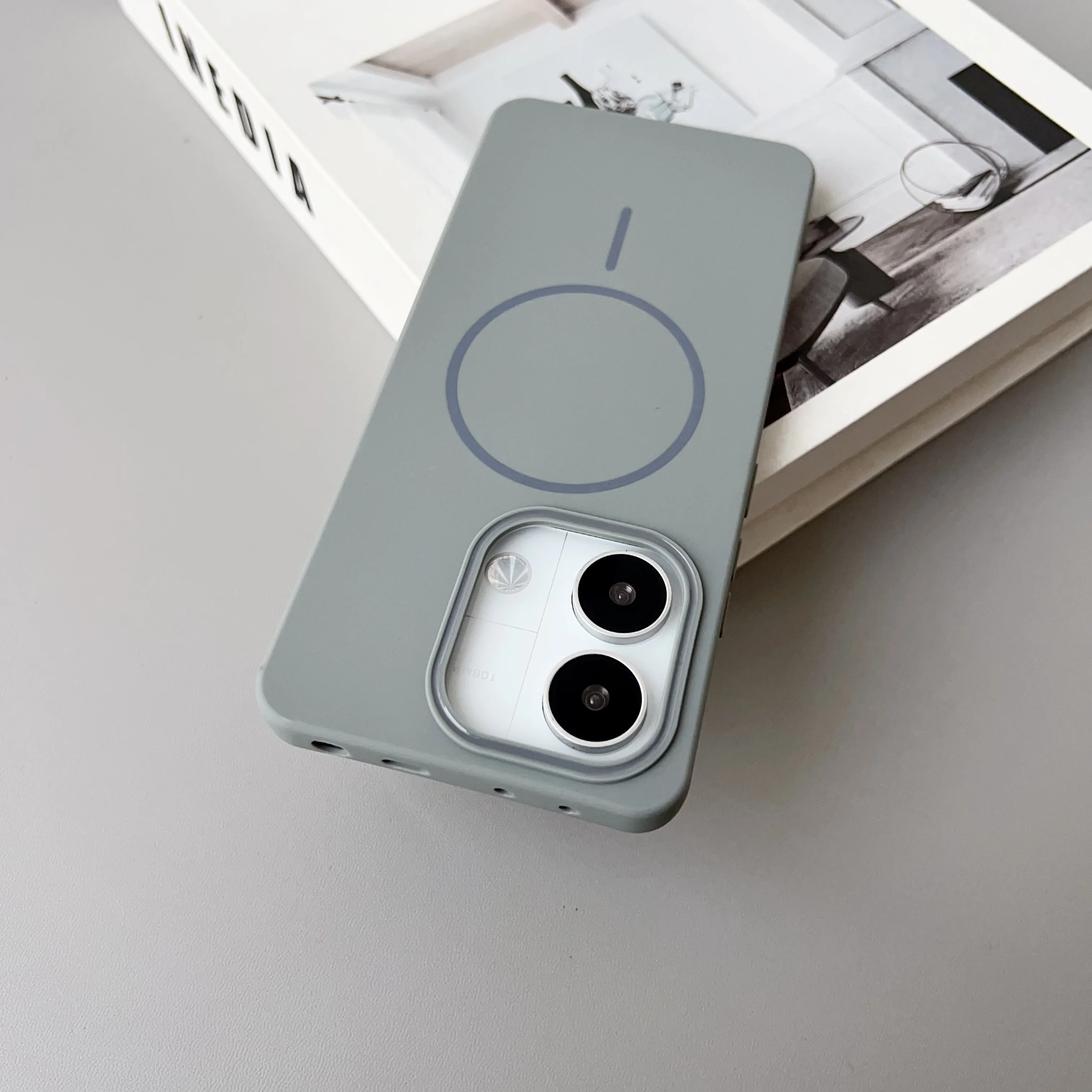 Color: Gold, Compatibility by Model: Redmi Note 13 Pro 4G - NEW For Redmi Note 14 13 Pro A4 A5 4G 5G skin sensitive original thin circle magnetic solid color phone protective case