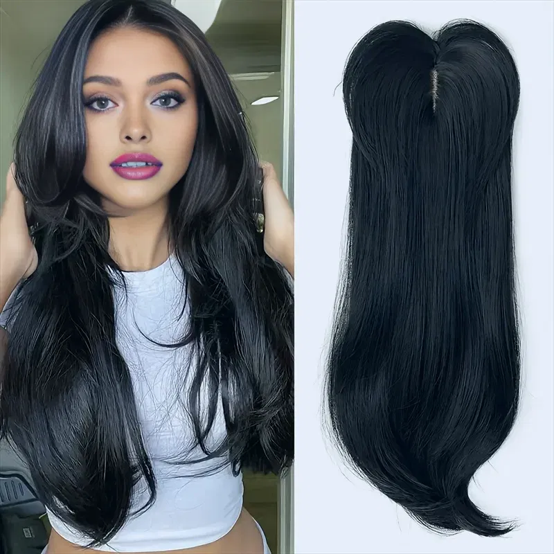 Color: #6, Stretched Length: 22inches - 22 inch top wig block hairpiece wig piece with clip ladies wig heat resistant fiber suitable for beginners daily wear