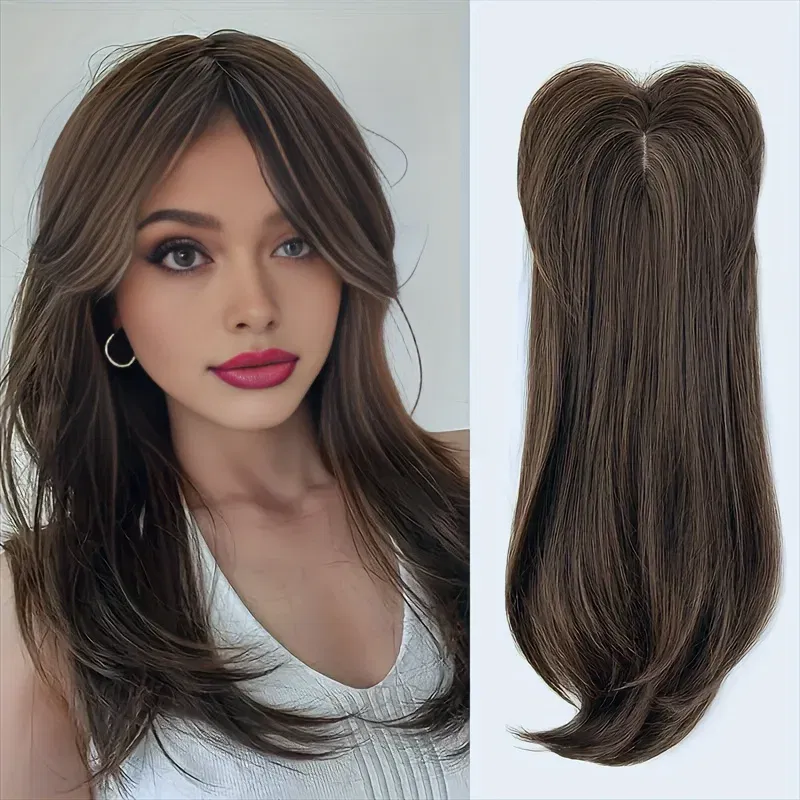 Color: #6, Stretched Length: 22inches - 22 inch top wig block hairpiece wig piece with clip ladies wig heat resistant fiber suitable for beginners daily wear
