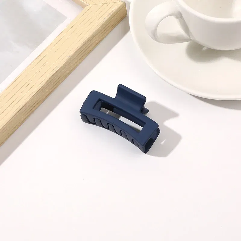 Color: Lavender - Wholesale 4.5cm Frosted Matte Mini Grab Clip Crab Hair Clips Women Hollow Square Hair Catches Ponytail Clip Bangs Clip Top Clips