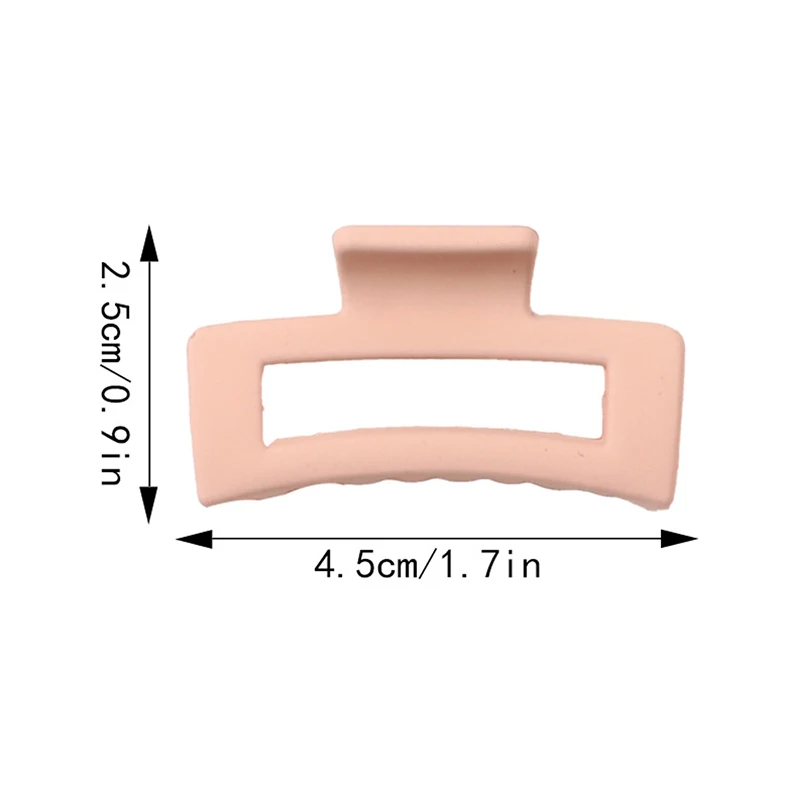 Color: Lavender - Wholesale 4.5cm Frosted Matte Mini Grab Clip Crab Hair Clips Women Hollow Square Hair Catches Ponytail Clip Bangs Clip Top Clips