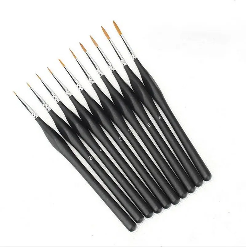 Color: Burgundy - 1pcs Soft Wolf Fur Paint Brushes Hook Line Pen Watercolor Painting Acrylic Watercolor Brush Art Supplies for Painting