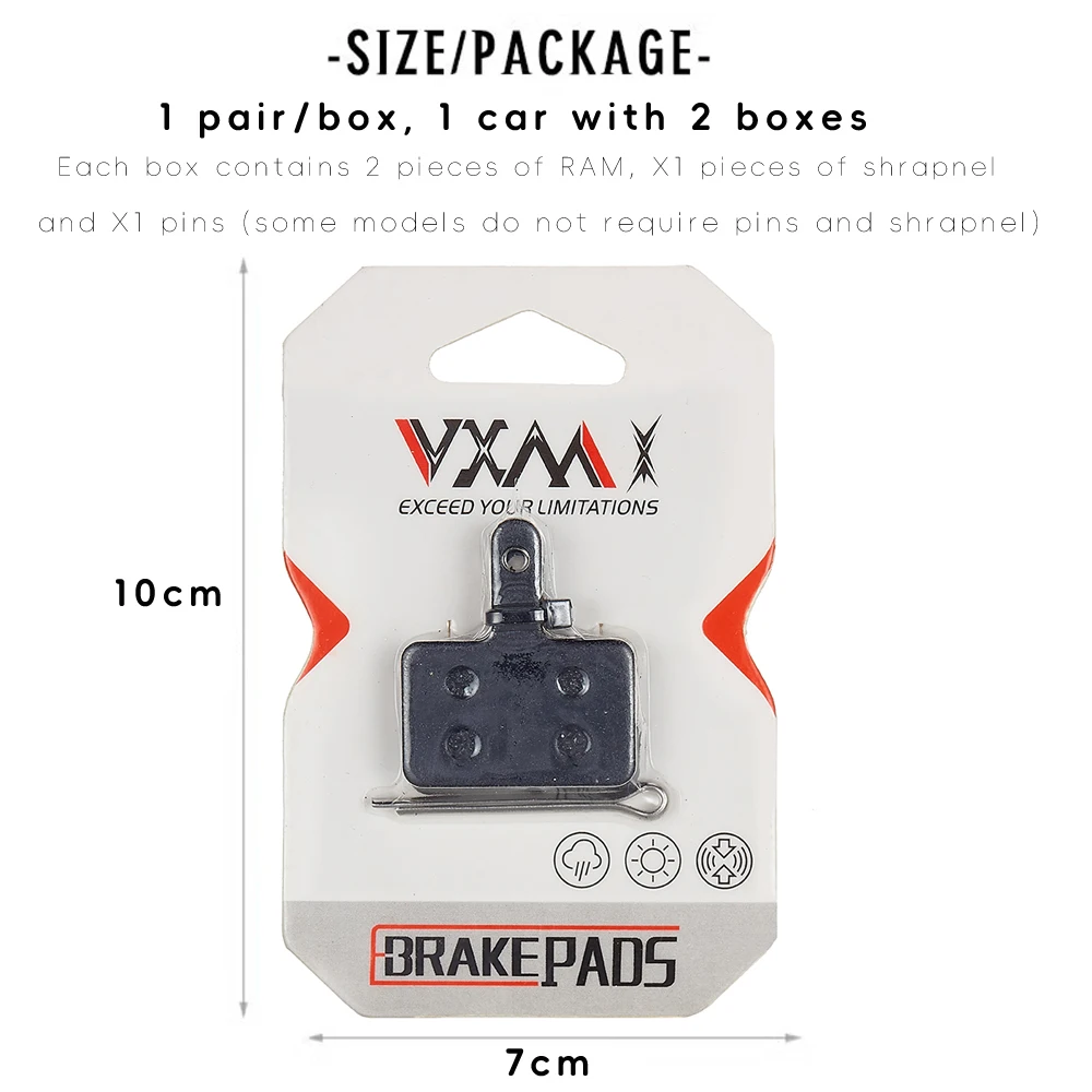 Color: light yellow - VXM MTB Bike Cycling Hydraulic Disc Brake Pads Resin semi-metallic for SHIMANO AVID HAYES Magura Formula M8020 DB Bicycle Parts