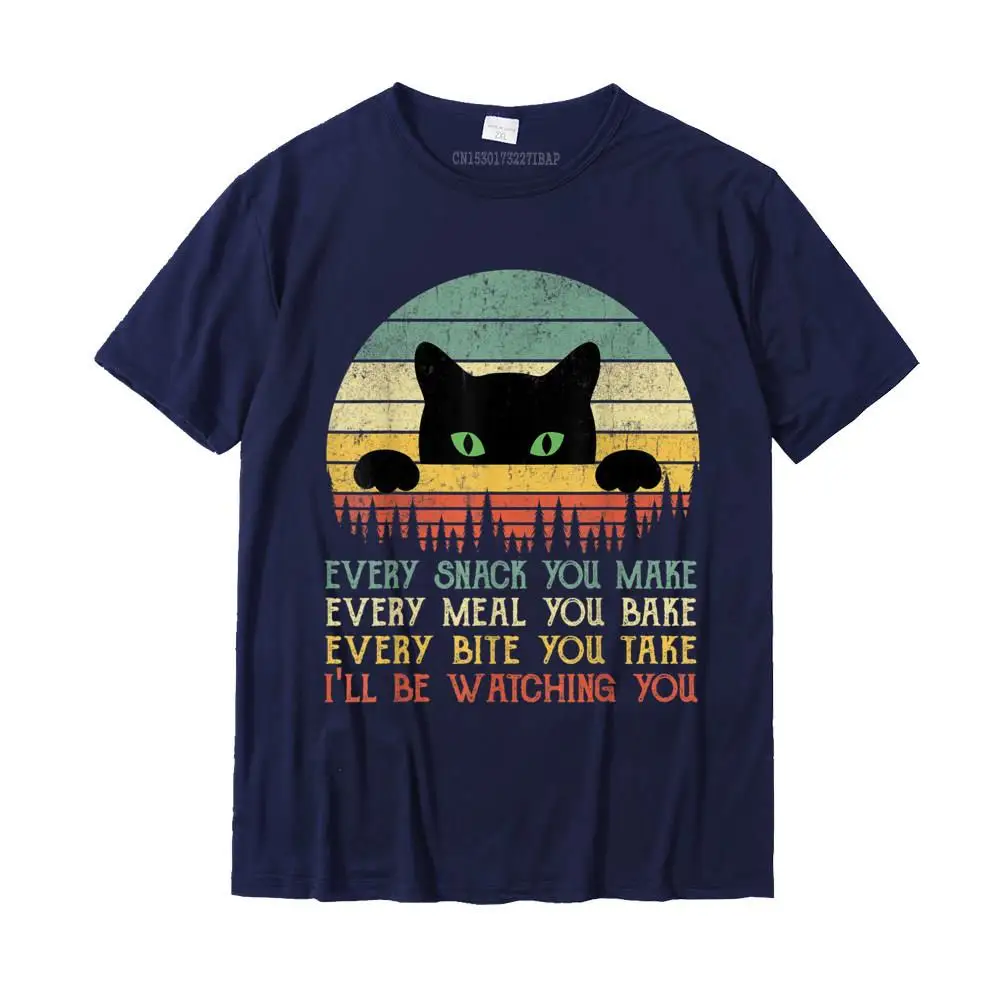 Color: WHITE, Size: L - Every Snack You Make Cat Funny Cat Mom Cat Mama Cat Dad T-Shirt Cotton T Shirts For Men Custom T Shirt Rife Printed