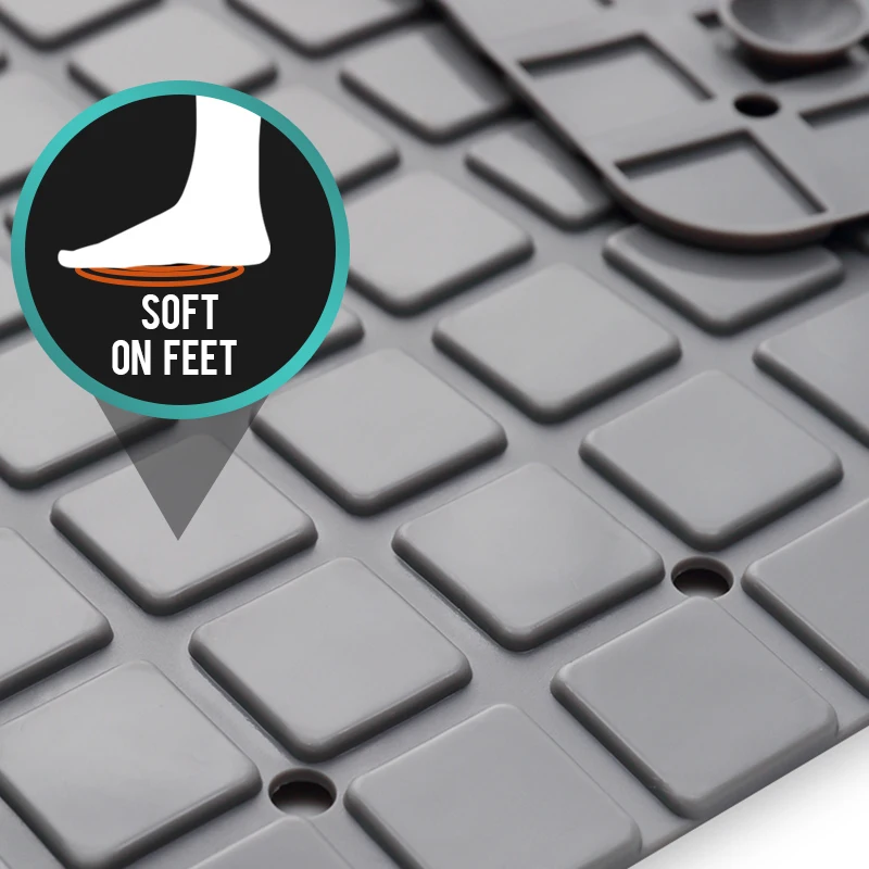 Color: Black, Ships From: CHINA, Specification: 400MMx800MM - DEXI PVC Anti-skid Bath Mats Rectangle Soft Shower Bathroom Massage Mat Suction Cup Non-slip Bathtub Carpet