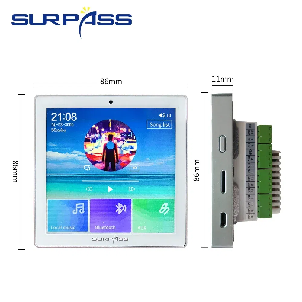 Ships From: CHINA, Color: Khaki - Smart Home Audio 4 Channel Wireless Bluetooth-compatible Wall Amplifier Mini Multifunction Stereo Board Hifi with Fm Radio