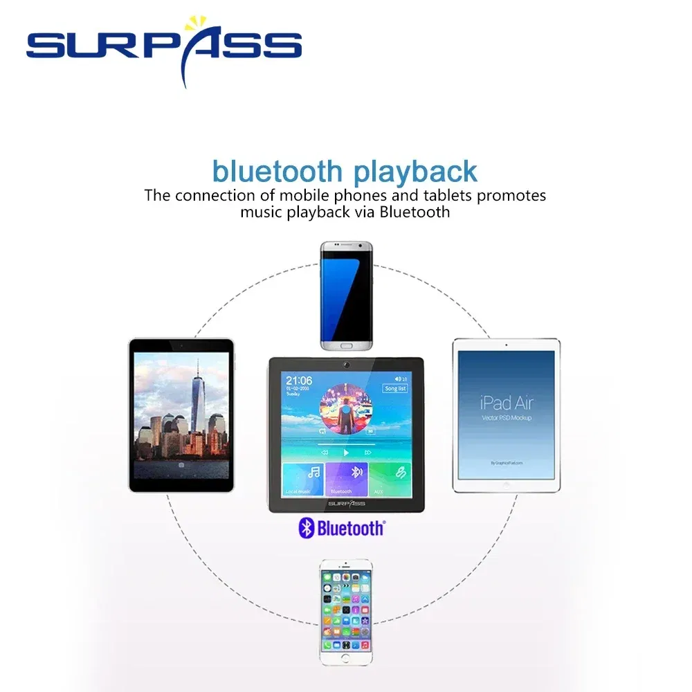 Ships From: CHINA, Color: Khaki - Smart Home Audio 4 Channel Wireless Bluetooth-compatible Wall Amplifier Mini Multifunction Stereo Board Hifi with Fm Radio