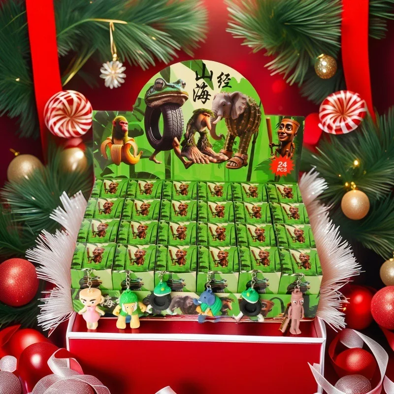 Color: Blue - 12/24PCS Italian Brainrot Blind Box Toy Tungtungtung Sahur Tralarero Tralala Bombardinocrocodilo Figures Key Chain Birthday Gift