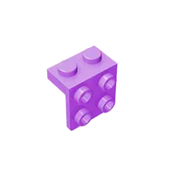 Color: Magenta - Gobricks GDS-641 ANGLE PLATE 1X2 / 2X2 compatible with lego 44728 21712 92411 children's DIY Educational Building Blocks