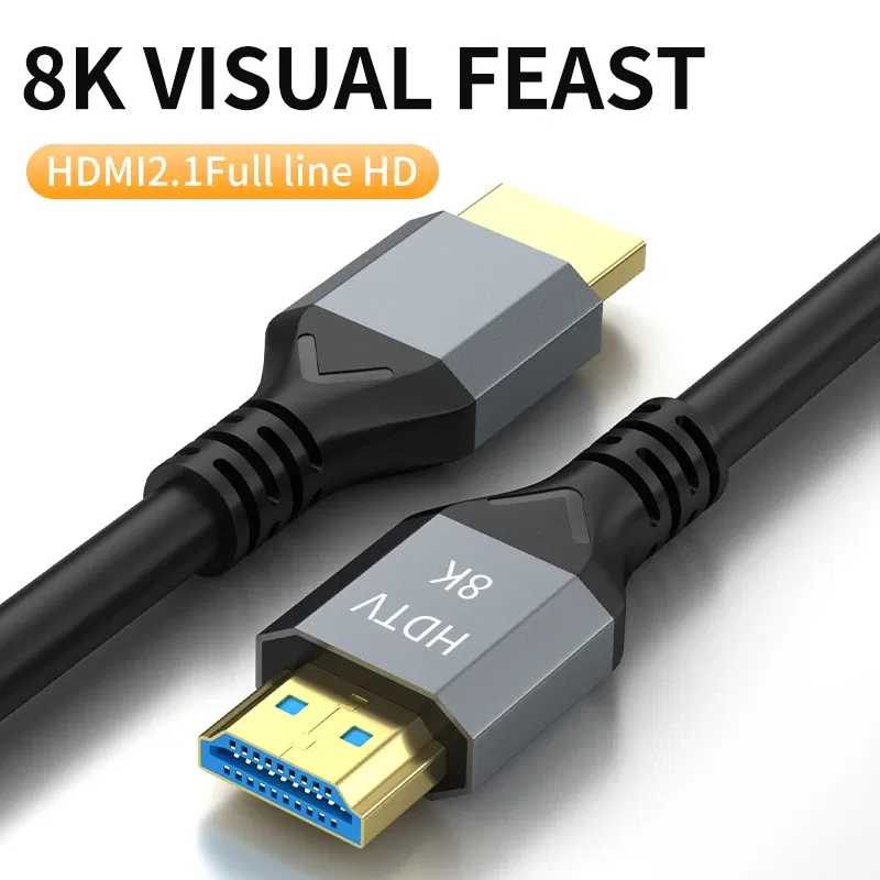 Color: Blue, Length: 3m, Ships From: CHINA - 8K HDMI 2.1 Cable 4K@120Hz 8K@60Hz 48Gbps EARC ARC HDCP Ultra High Speed HDR For RTX Video Cable PC Laptop Projector HD TV PS5