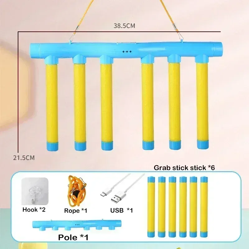 Color: Yellow - Challenge Falling Sticks Game Kids Stick Catching Toy Training Reaction Ability Educational Parent-Child Interactive Toy Sports