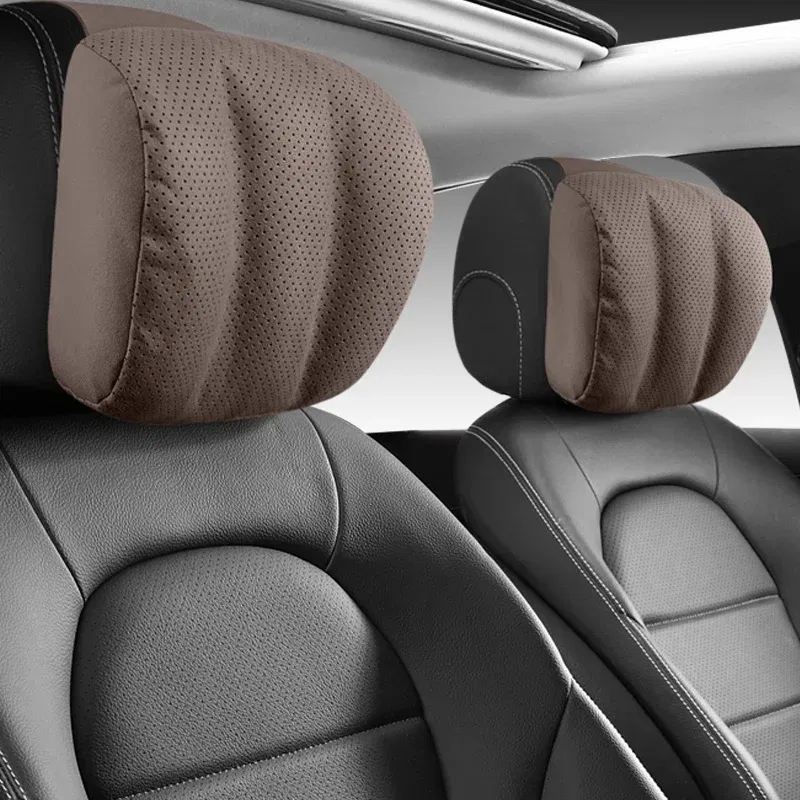 Color: black - Car Headrest Neck Pillow For Mercedes Benz S-Class Maybach Pillow Auto Seat Driving Travel Head Pillow All Season Universal