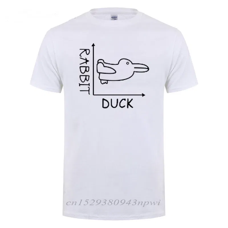 Color: black, Size: S - Duck Rabbit Fun Math T Shirt Father's Day Present Birthday Gift For Men Funny Adult T-Shirt