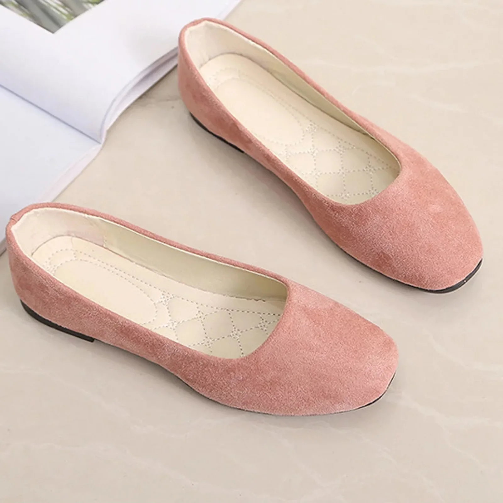 Shoe Size: 41, Color: army green - Women Ladies Slip On Flat Shoes Sandals Casual Ballerina Shoes Size Women'S Solid Color Thin Sole Casual Shoes