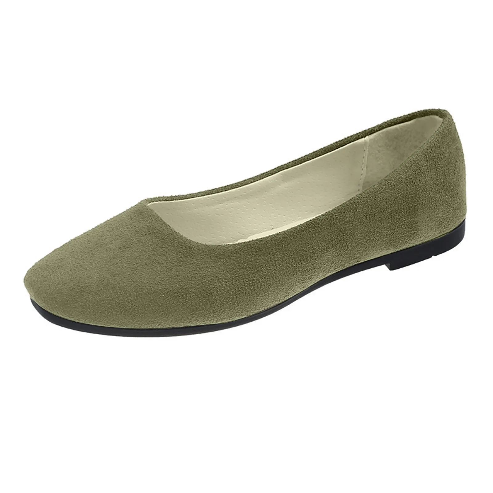 Shoe Size: 41, Color: army green - Women Ladies Slip On Flat Shoes Sandals Casual Ballerina Shoes Size Women'S Solid Color Thin Sole Casual Shoes