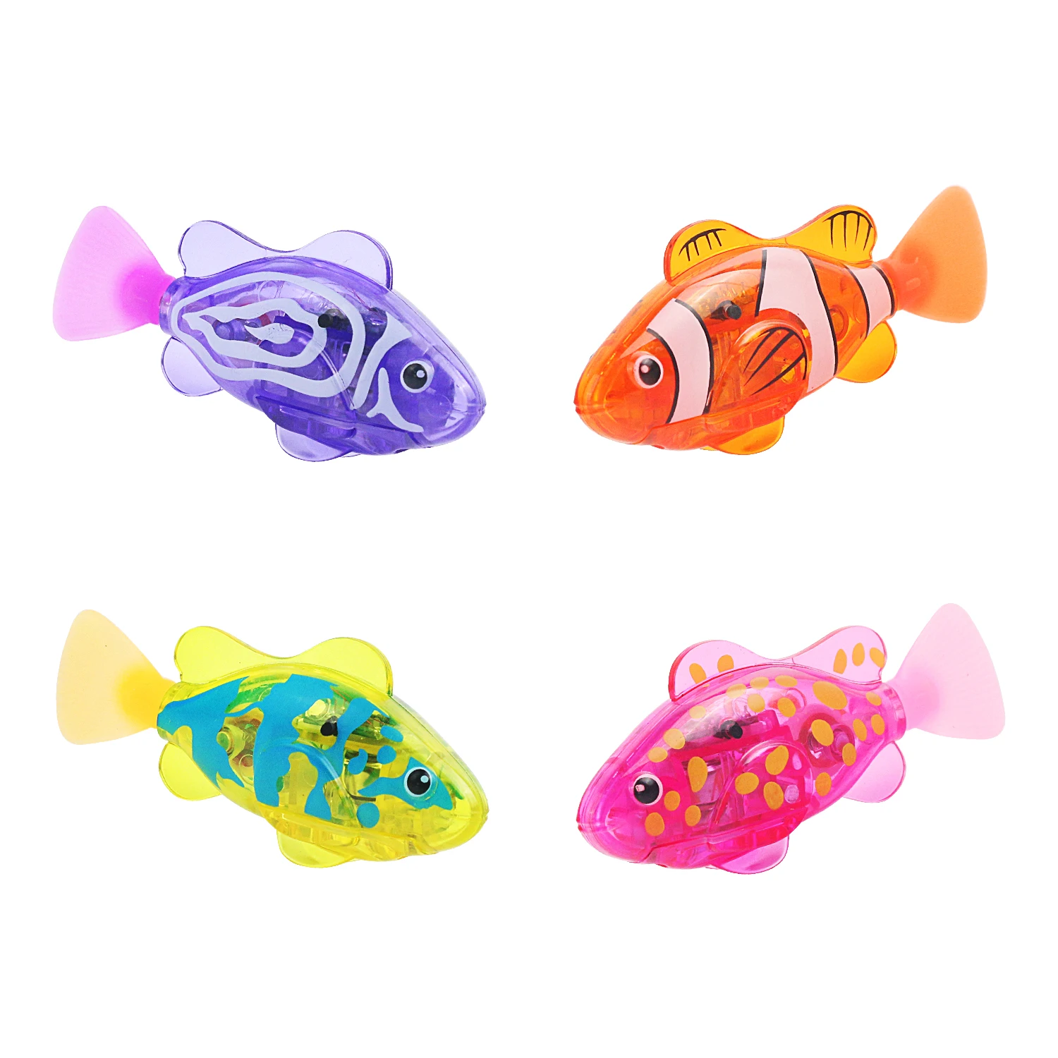 Color: WHITE - Children's Water Playing Electronic Fish Sensing Luminescent Toy Shower Shower Shower Swimming Swinging Fish