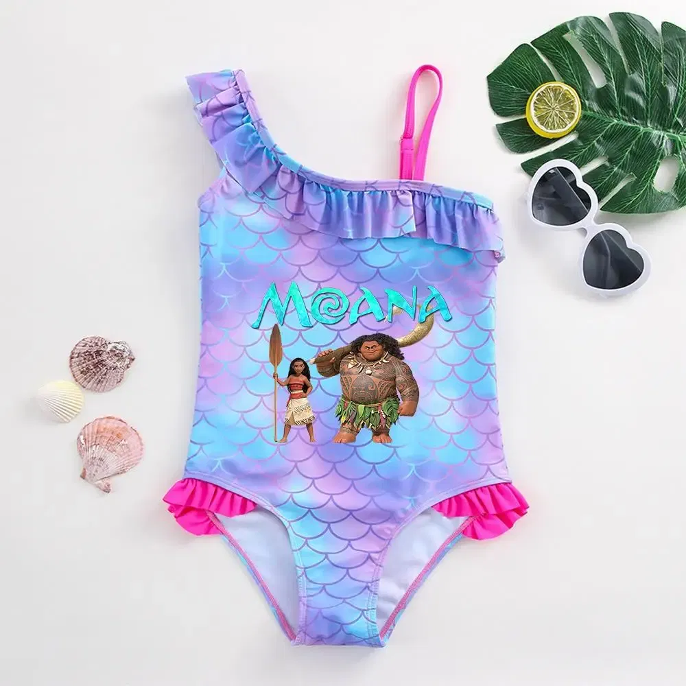 Color: Blue, Kid Size: 9M - Moana Baby Girl Mermaid Fish Scale Print Swimsuit One-Piece Swimwear Toddler Bathing Suit Beach Outfit