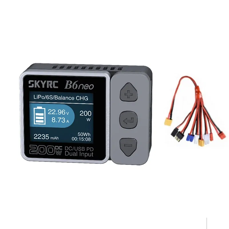 Color: Light Grey - 2023 NEW SkyRC B6 Neo Smart Charger DC 200W PD 80W LiPo Battery Balance Discharger SK-100198 B6 Neo