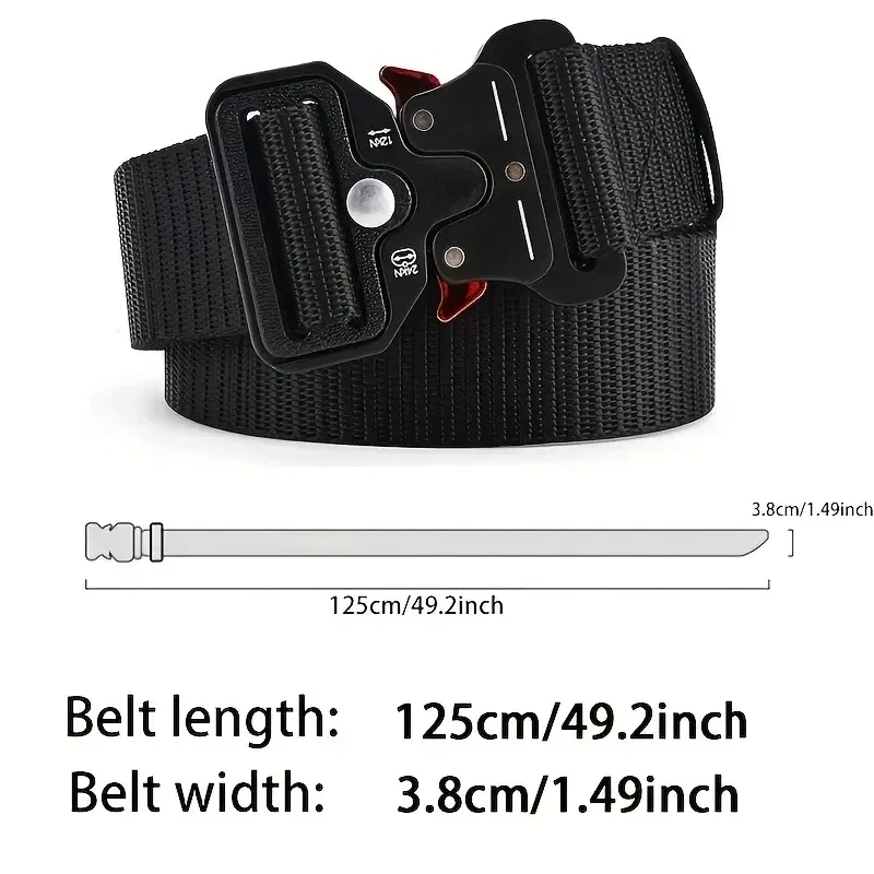 Color: Silver, Belt Length: 125cm - Men's Belt Outdoor Multi Function Belt High Quality Canvas For Nylon Male Luxury Belts Women's Sports Jeans Belt Neutral Belts