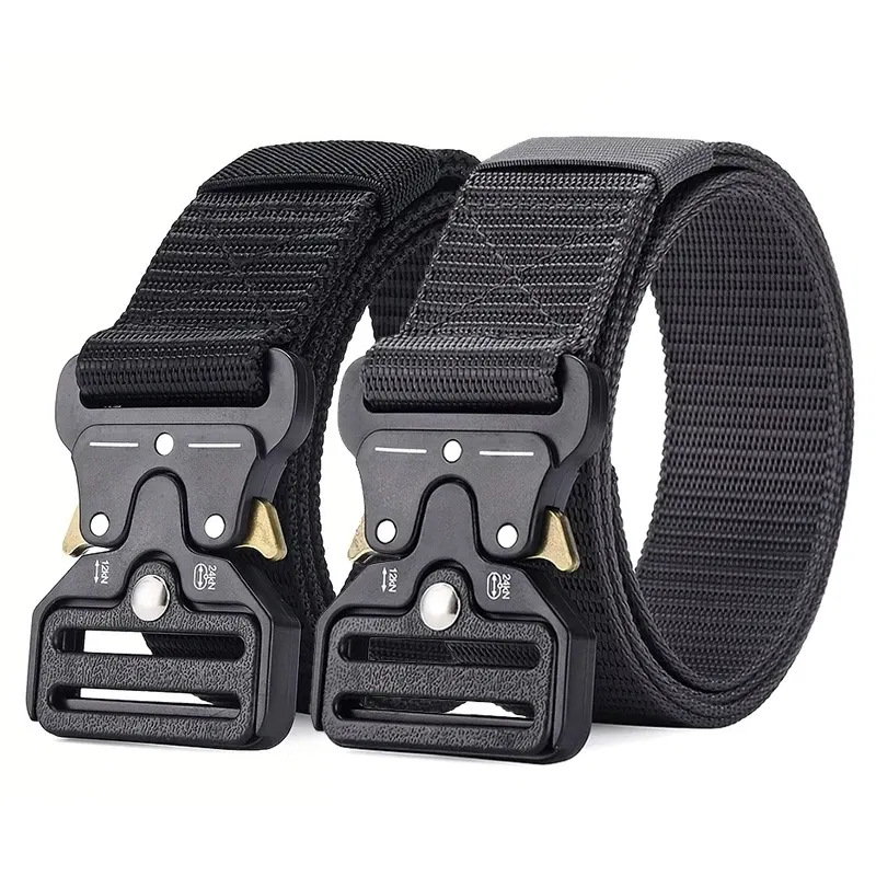 Color: Silver, Belt Length: 125cm - Men's Belt Outdoor Multi Function Belt High Quality Canvas For Nylon Male Luxury Belts Women's Sports Jeans Belt Neutral Belts