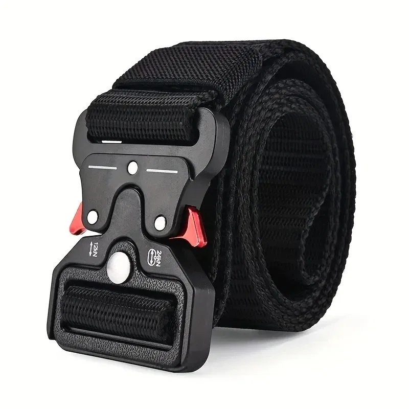 Color: Silver, Belt Length: 125cm - Men's Belt Outdoor Multi Function Belt High Quality Canvas For Nylon Male Luxury Belts Women's Sports Jeans Belt Neutral Belts