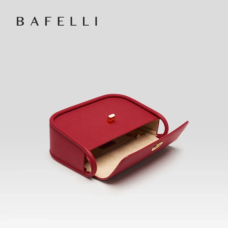 Color: Blue - BAFELLI 2024 WOMEN'S NEW TREND LEATHER SADDLE BAGS FASHION STYLE ORIGINAL DESIGNER LUXURY BRAND CASUAL CROSSBODAY PURSE SHOULDER