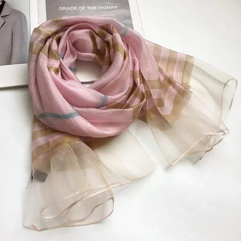 Color: Red - Silk&Wool Scarf For Women Four Seasons Scarf Big Size 84*190cm