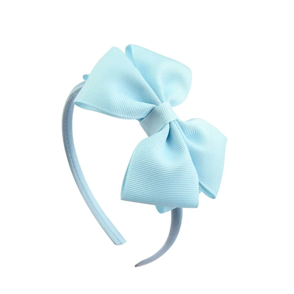 Color: Dark Khaki - 1 Piece Ribbon Handmade Hair Bows Hairbands for Baby Girls 20 Colors Cute Bowknot Solid Headband Headwear Baby Hair Accessories