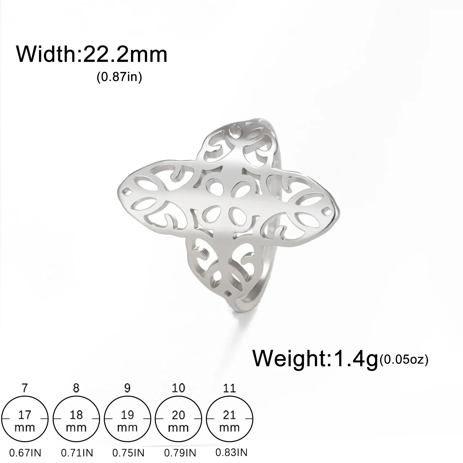 Main Stone Color: Silver, Ring Size: 9 - Skyrim Filigree Ring Stainless Steel Gold Color Elegant Finger Rings Women Bohemian Jewelry Wedding Band Gift Wholesale