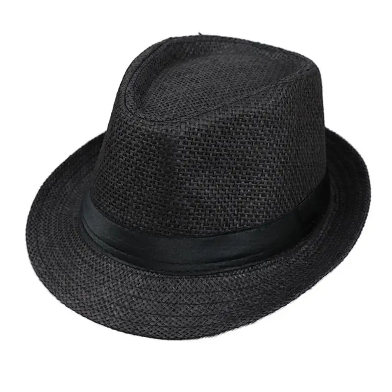 Color: WHITE - Children Kids Summer Beach Straw Hat Panama Breathable Hat Large Brim Outdoor Breathable Hats Girls Boy Sunhat