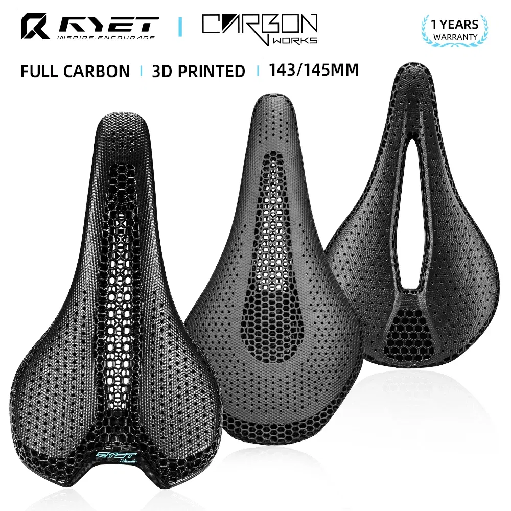Color: PURPLE - RYET Carbon Bicycle Saddle 3D Printed Saddle EVA Saddle Ultralight Bike Seating Triathlon Road MTB Mountain Gravel Cycling Parts