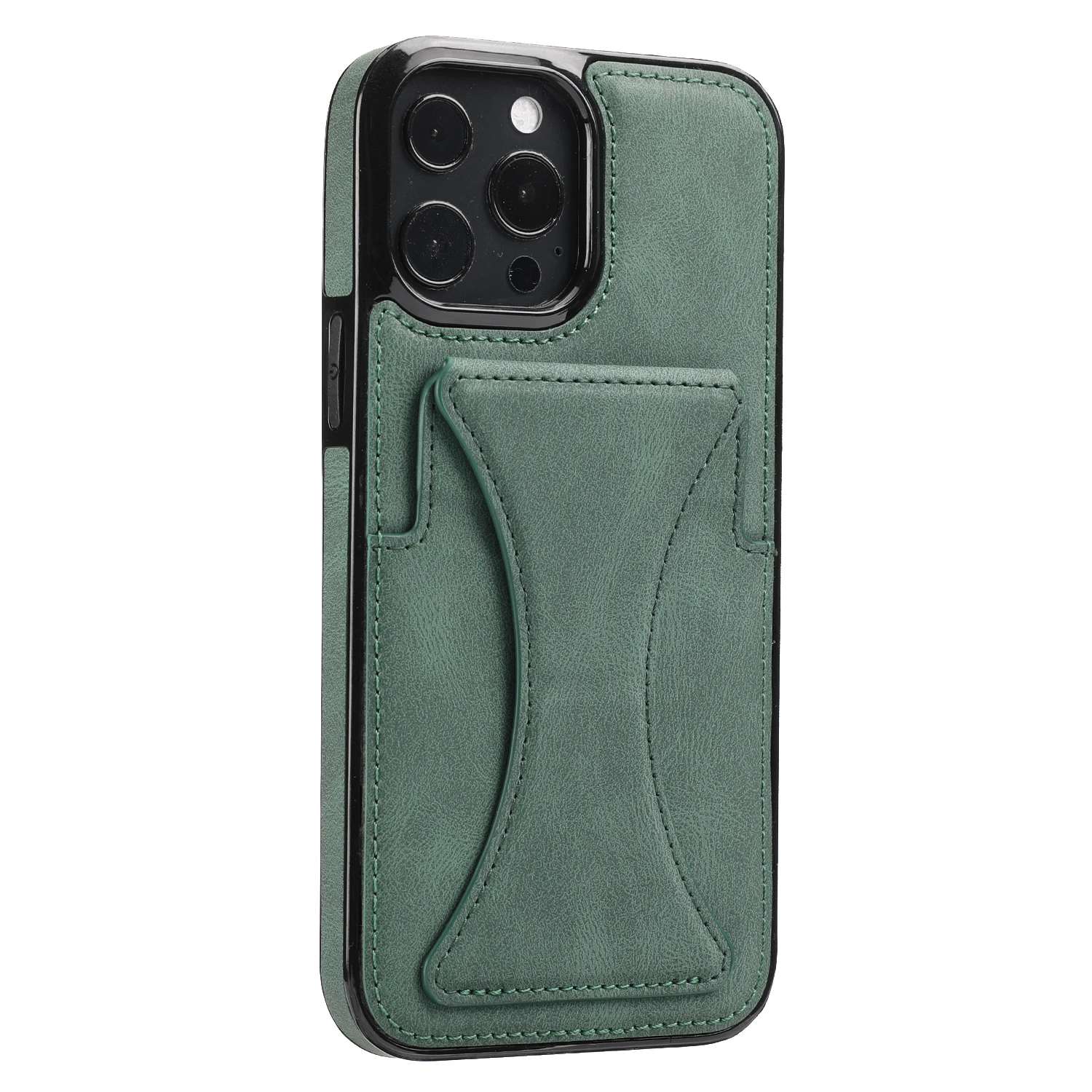 Color: green, Material: CANVAS - For iPhone 16 Pro Max Plus Case 2024 With Magnetic Leather Kickstand Card Slot Wallet Back Cover Protection Shockproof Coque