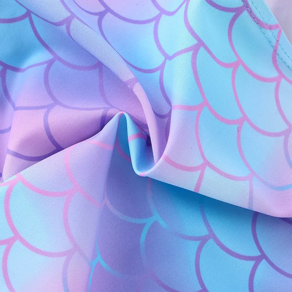Color: GRAY, Size: S - Lilo Stitch Girls Swimsuit One-Piece Bathing Suits Kids Wear Fashion Mermaid Fish Children's Dresses Summer Swimwear Beach Suit