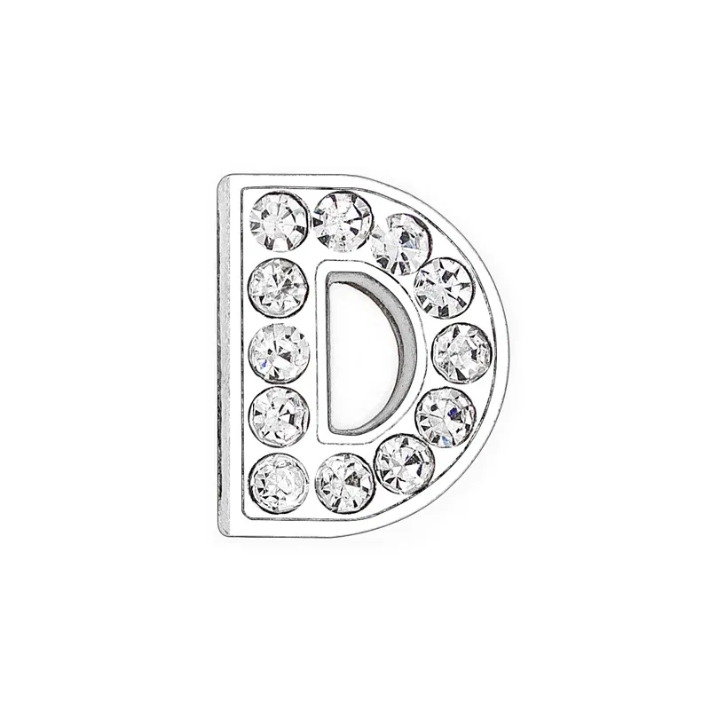 Color: Red - Rhinestone Slide Letter Charms For Jewelry Making Women Bracelet 8mm Alphabet A-Z Pet Collar Necklace DIY Accessories Gift