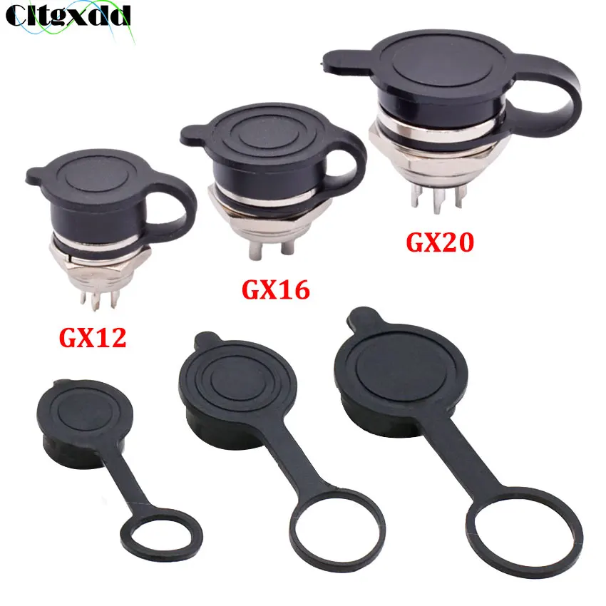 Color: Dark Grey - Cltgxdd 1pcs GX12 GX16 GX20 Aviation Circular Plug Socket Waterproof Dust Cap Welding Cable Connectors Rubber Protective Cover
