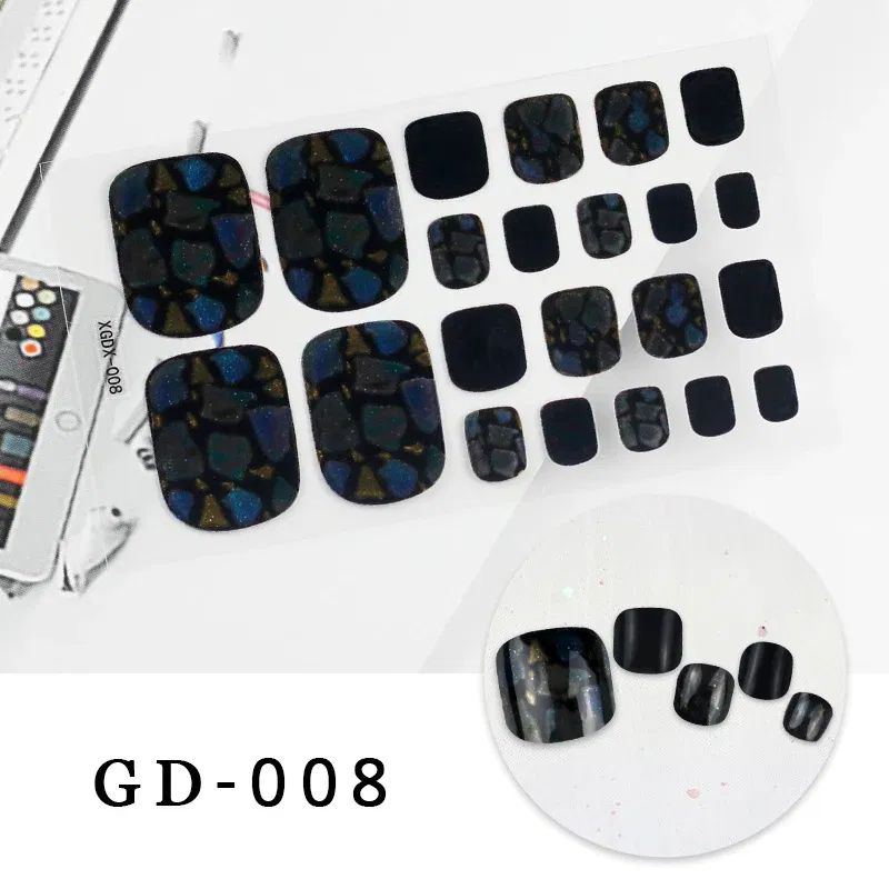 Color: Middle Brown - Colorful Nail Stickers Foot Shiny Glitter Nails Charms Full Cover Self-Adhesive Nail Polish Stickers for Nails Art