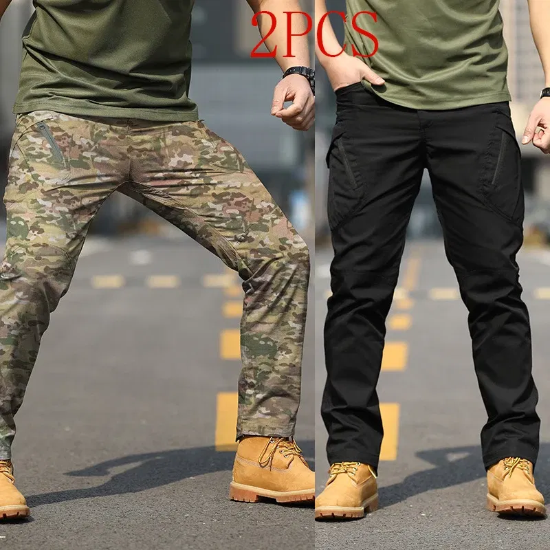 Color: black, Size: L - Archon X9 Tactical Pants Slim Fit Waterproof Camouflage Training Pants Spring Autumn Breathable Waterproof Overalls Loose Wear