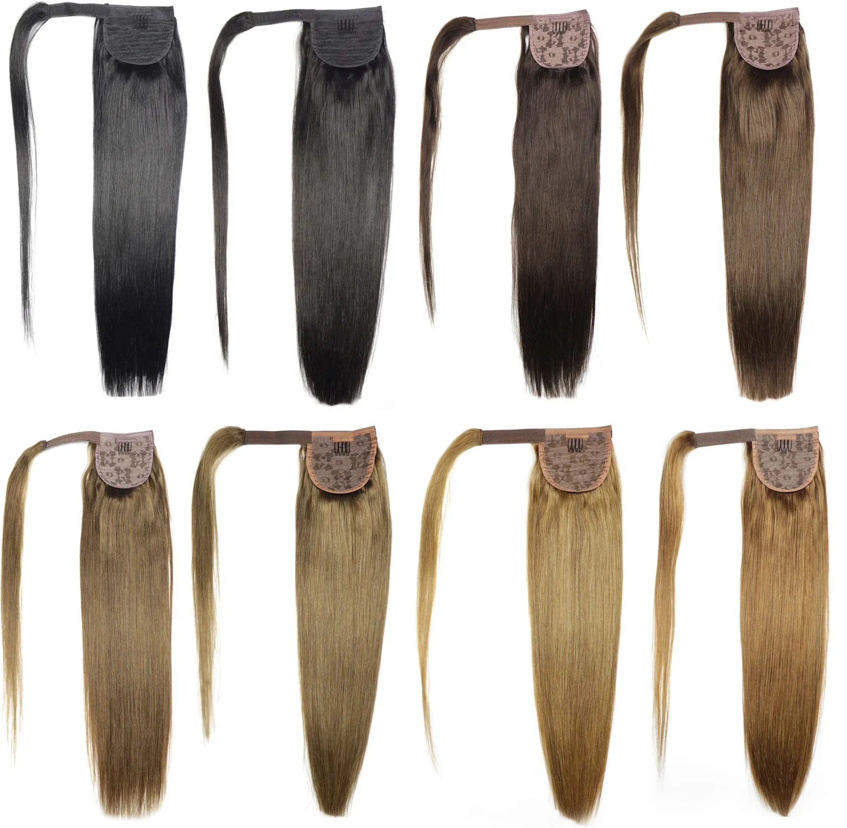 Color: P8/613, Life Span: 6 Months With Proper Care, Stretched Length: 16inches, Longest Hair Proportion: 35%-45% - ZZHAIR 100% Human Hair Extensions 16"-28" Machine Made Remy Magic Wrap Around Ponytail 60g-120g Clip In Horsetail Stragiht