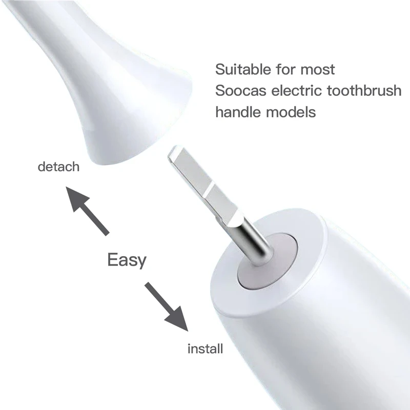 Color: Brown - 10pcs Replacement Brush Heads for Xiaomi SOOCAS X3 X5 V1 X3U Soft Bristle Electric Toothbrush Dupont Bristle Sealed Packed