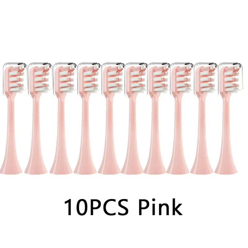 Color: Brown - 10pcs Replacement Brush Heads for Xiaomi SOOCAS X3 X5 V1 X3U Soft Bristle Electric Toothbrush Dupont Bristle Sealed Packed