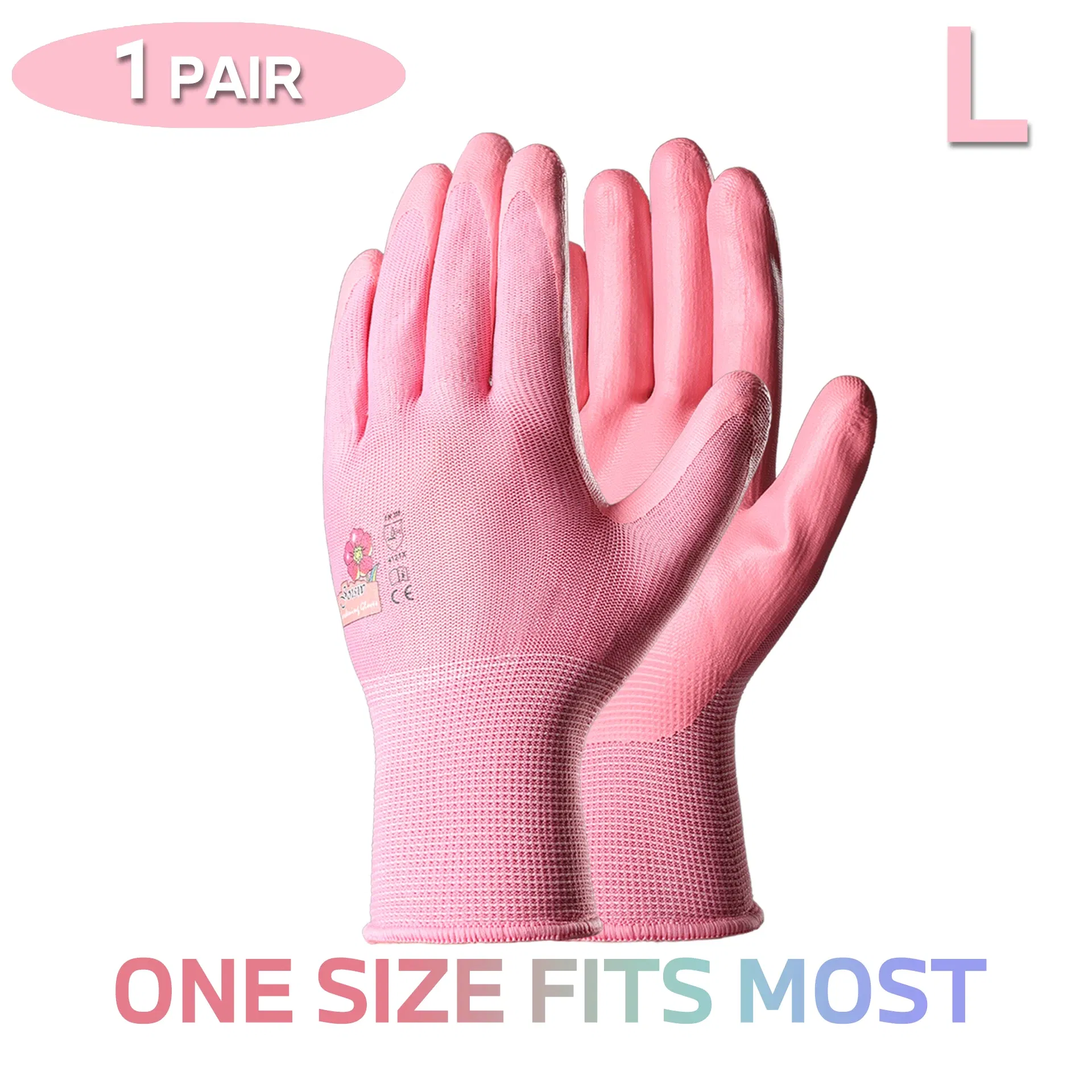Color: Lavender, Ships From: CHINA - 1 Pair, 3 Colors Available: Women?™s Nitrile Garden Gloves for Digging, Planting, Weeding; Nail & Finger Protection