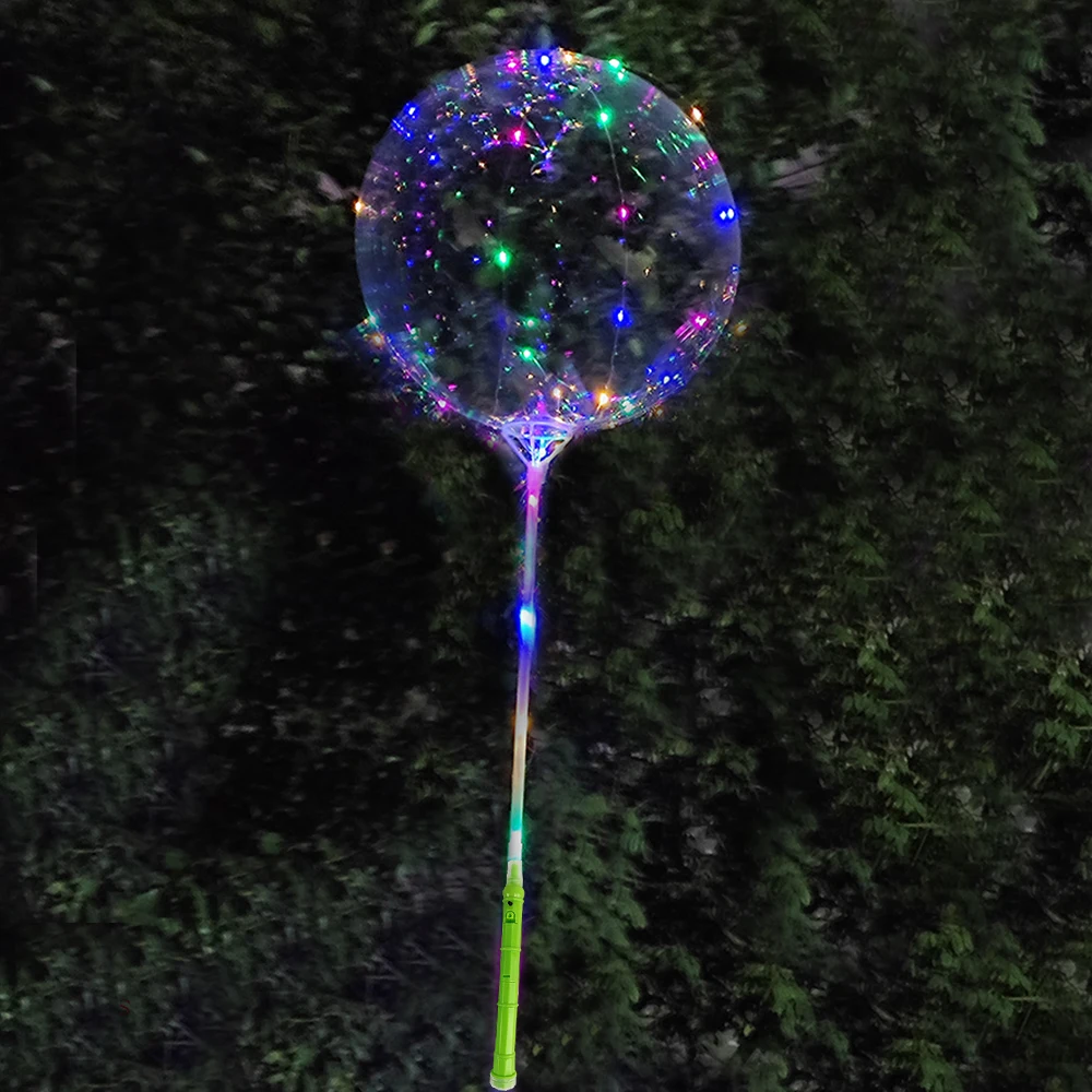 Color: Agate, Ballon Size: 10inch, Shape: Number - 1/5/10/20/30pcs LED Light Up BoBo Balloons Colorful 3 Levels Flashing Handle 20 Inches Bubble Balloon 70cm Stick