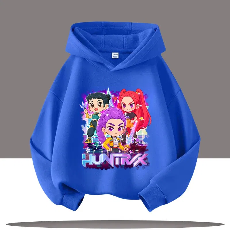 Color: army green, Kid Size: 7 - Y2K KPop Demon Hunters Hoodies Teenage Girls Boys Rumi KPop Demon Hunters Hoody Autumn Casual Long Sleeve Children's Clothing