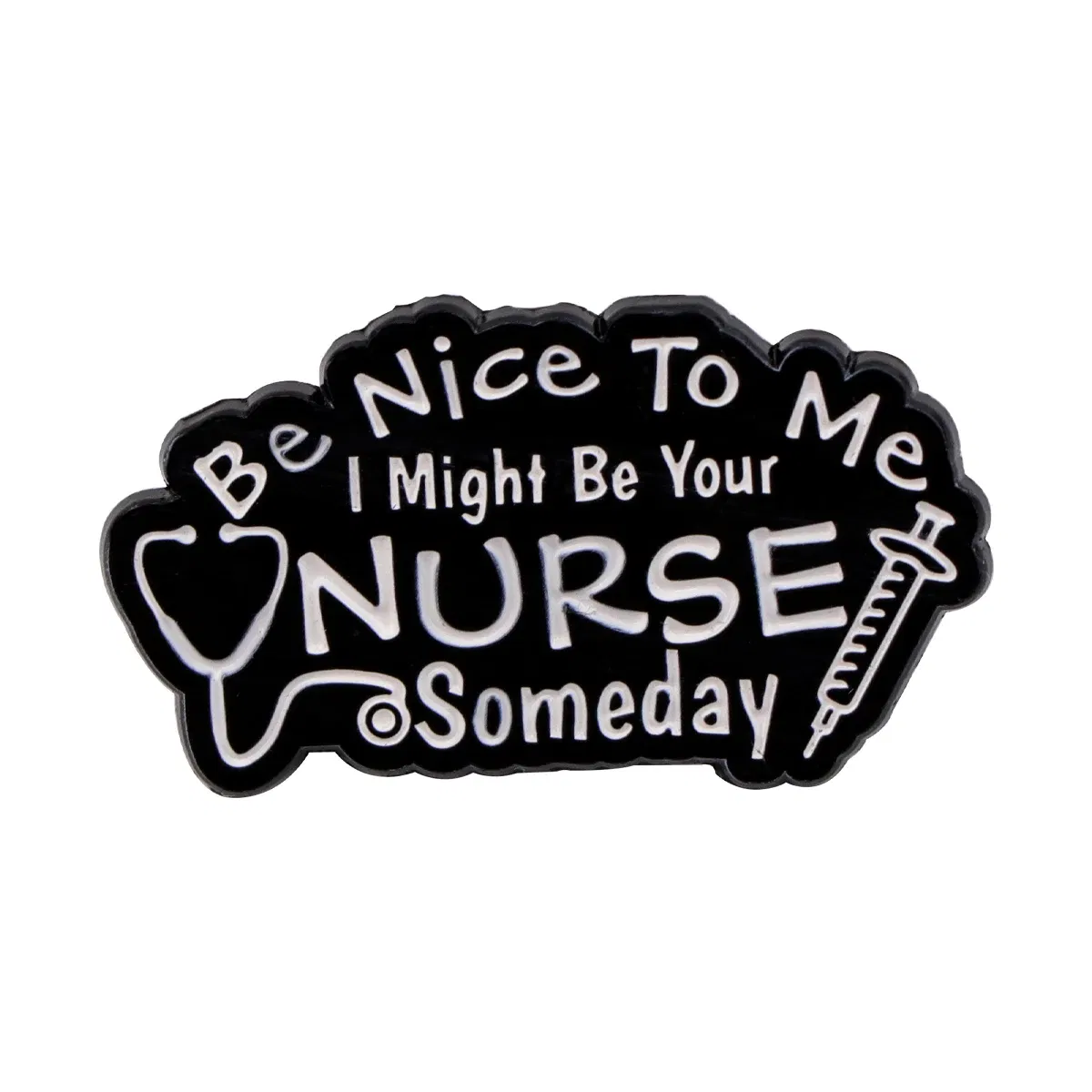 Metal color: Red, Color: WHITE, Main Stone Color: WHITE - Rose Enamel Pin Lapel Pins Badges on Backpack Women Funny Quotation Brooch Clothes Jewelry Fashion Accessories Gift
