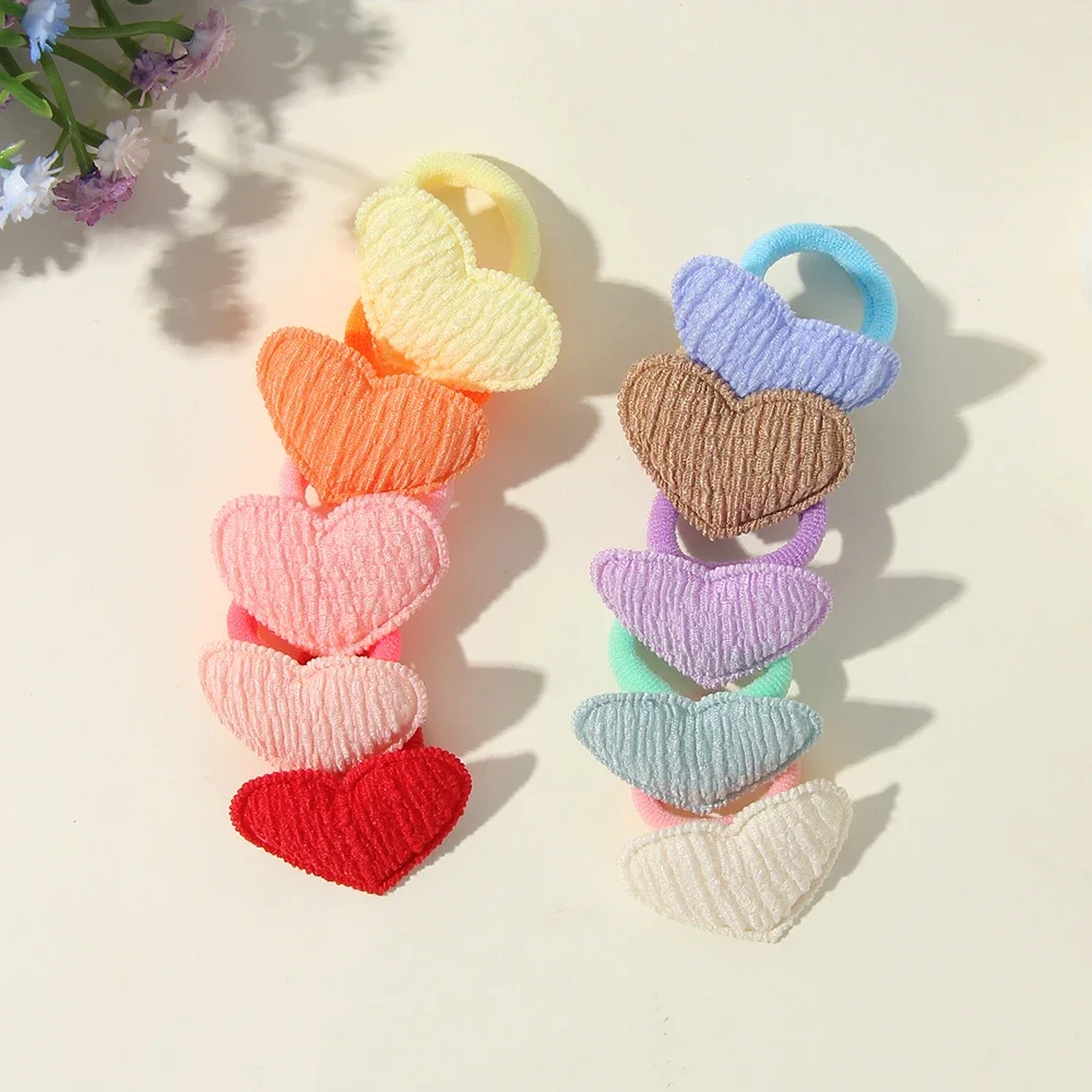 Color: Gold - 10/30Pcs Children Hairbands No Harm Hair Cartoon Towel Rope Ponytail Holder Kids Mini Rubber Band Headwear Girls Halloween Gift