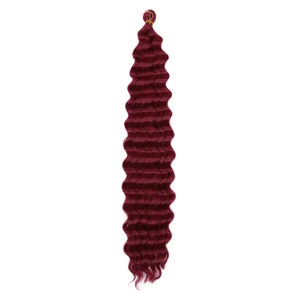 Color: #Burgundy, Ships From: CN, Stretched Length: 22inches, Bulk Buy: 1Pcs/Lot - 22-28 Inch Freetress Deep Twist Crochet Hair Natural Synthetic Braids Hair Ombre Crochet Braiding Hair Extensions Hair Expo City