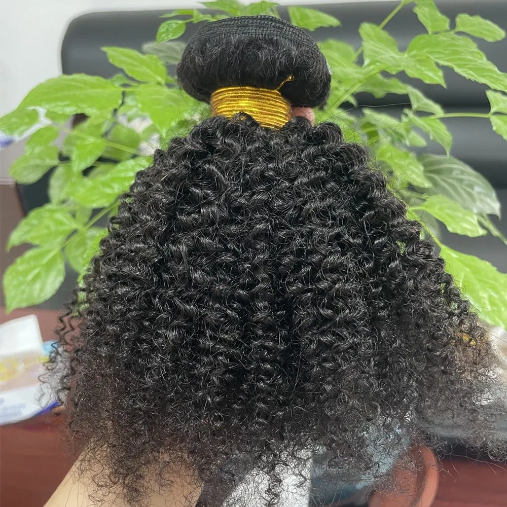 Color: Natural Color, Stretched Length: 16inches - Afro Kinky Curly Bundles Brazilian 1/3 Afro Kinky Human Hair Bundles Deal 8-24" Hair Extensions Curly Human Hair Weave For Women