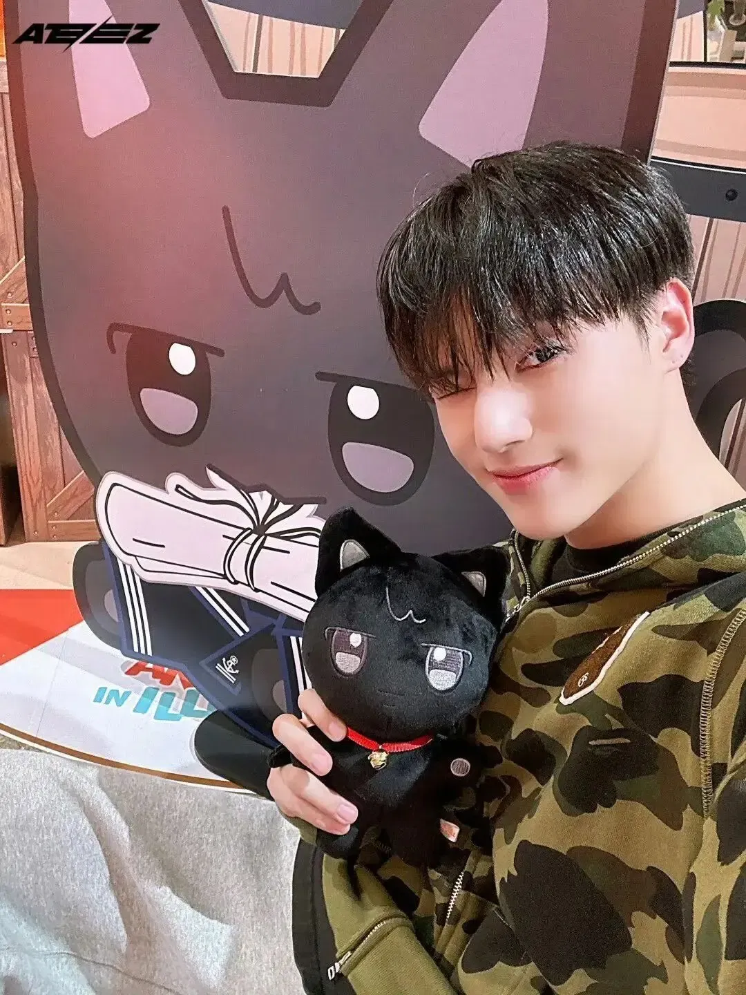 Color: MAROON, Height: 0-10cm - Kpop Aniteez Kawaii Stuffed Animals Plushies Toy Room Decor Hongjoong Seonghwa Yunho Yeosang San Ming Wooyoung Jongho Plu