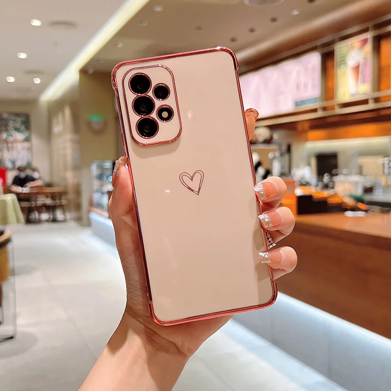 Color: Khaki, Compatible-Phone Models: For iPhone 11, Ships From: CHINA - Electroplating Love Heart Phone Case For Samsung Galaxy S25 S24 Ultra S23 S22 A13 A14 A52 A53 Protect Lens Shockproof Back Cover