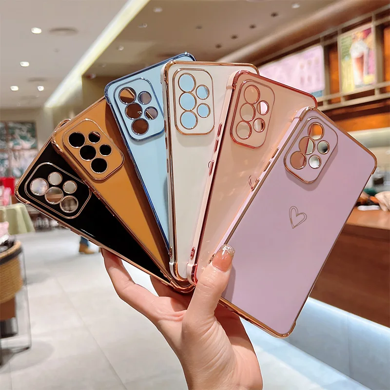 Color: Khaki, Compatible-Phone Models: For iPhone 11, Ships From: CHINA - Electroplating Love Heart Phone Case For Samsung Galaxy S25 S24 Ultra S23 S22 A13 A14 A52 A53 Protect Lens Shockproof Back Cover